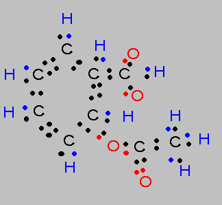 Lewis structure of aspirin