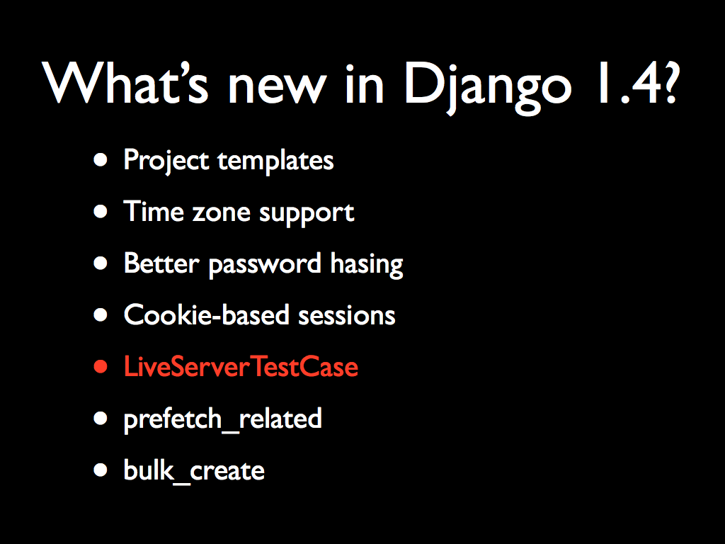 What's new in Django 1.4?