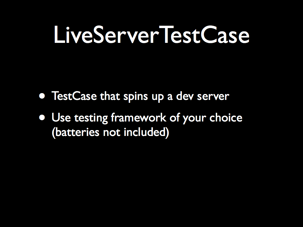 LiveServerTestCase