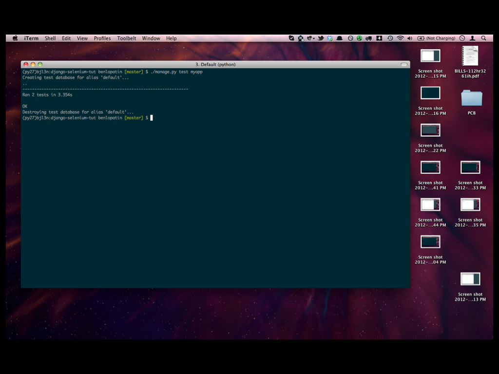 Firefox closed and tests over