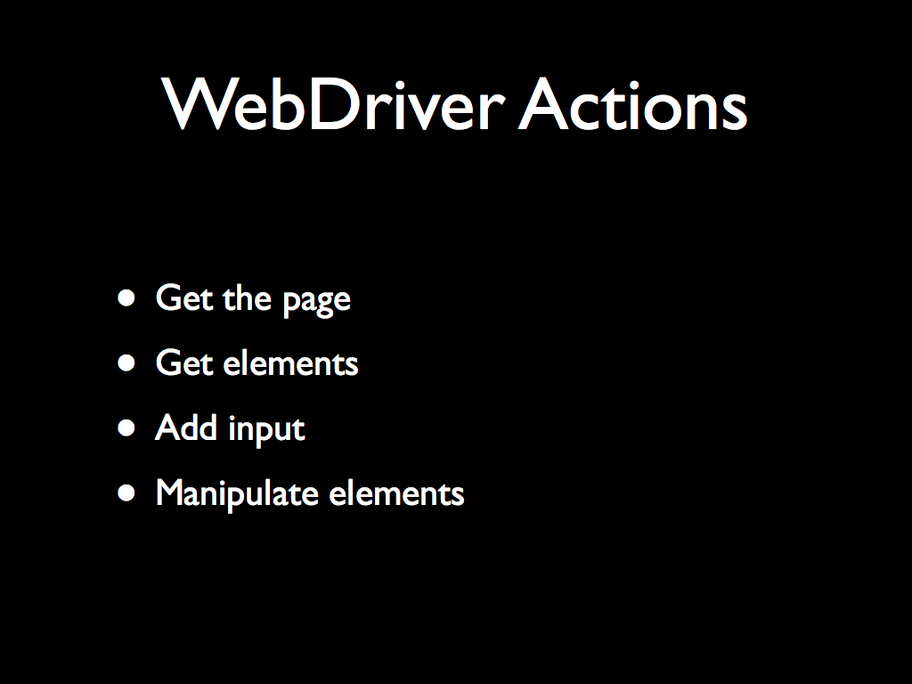 WebDriver actions