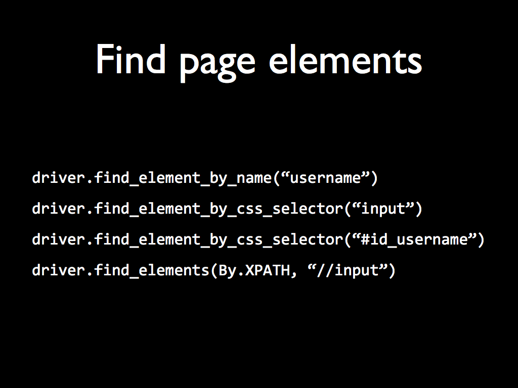 Finding page elements