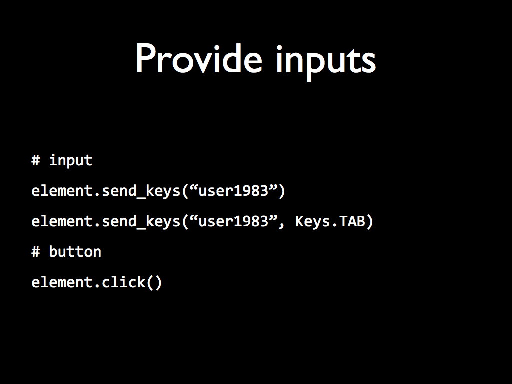 Providing data input